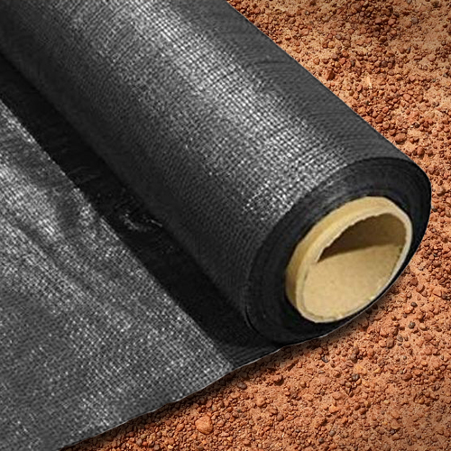 roll of geotextile membrane on soil