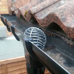 gutter guard installed in downpipe