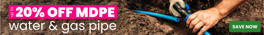 Up to 20% off MDPE water & gas pipe 