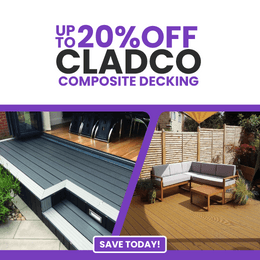 Up to 20% off Cladco composite decking for May 2022