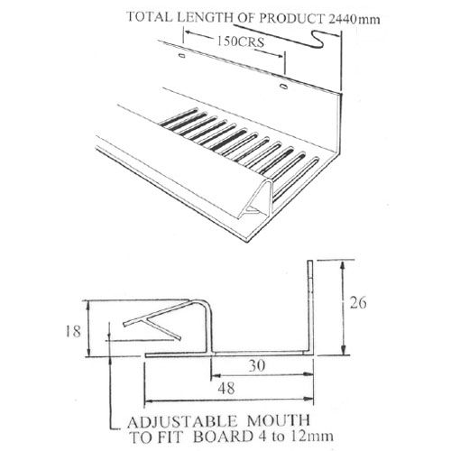 Continuous Soffit Vent (10,000mm2) - 2.44m Black | Drainage Superstore