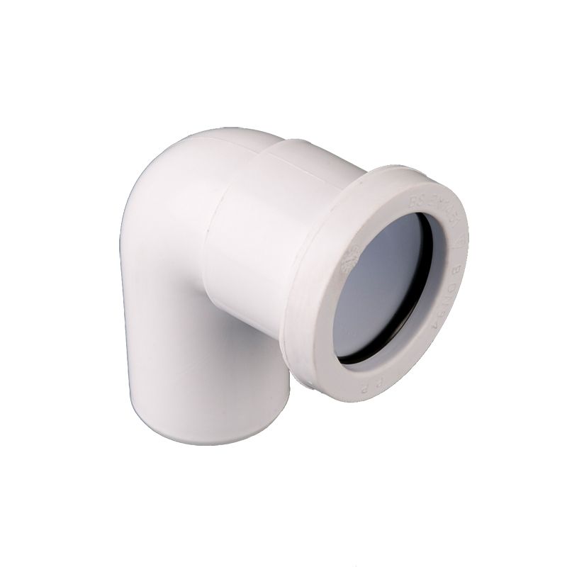Waste Pipe Push Fit 90dg Conversion Bend 32mm White Drainage