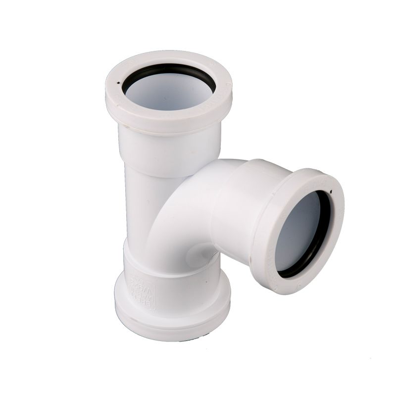 Waste Pipe Push Fit 92.5dg Swept Tee 40mm White Drainage Superstore