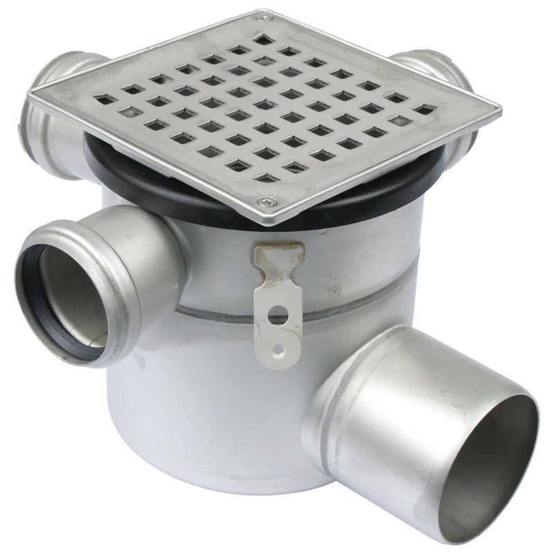 Shower Drain Adjustable Gully Stainless Steel 50mm Inlets 110mm