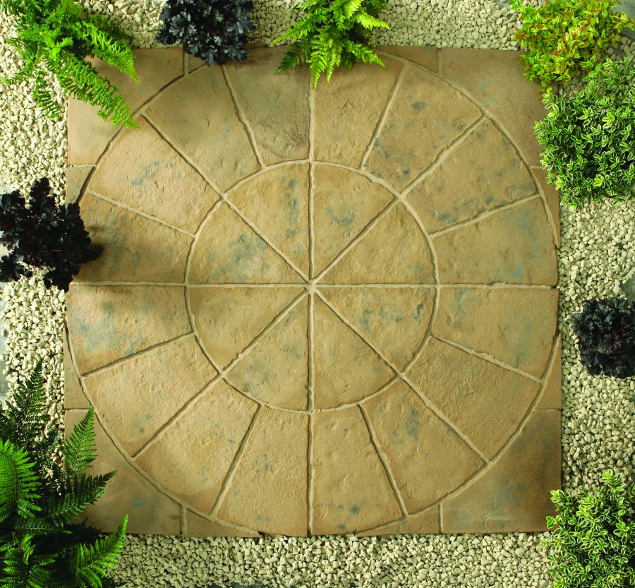 Kelkay Stone Circle Patio Kit Minster Paving 1.8m Autumn Brown