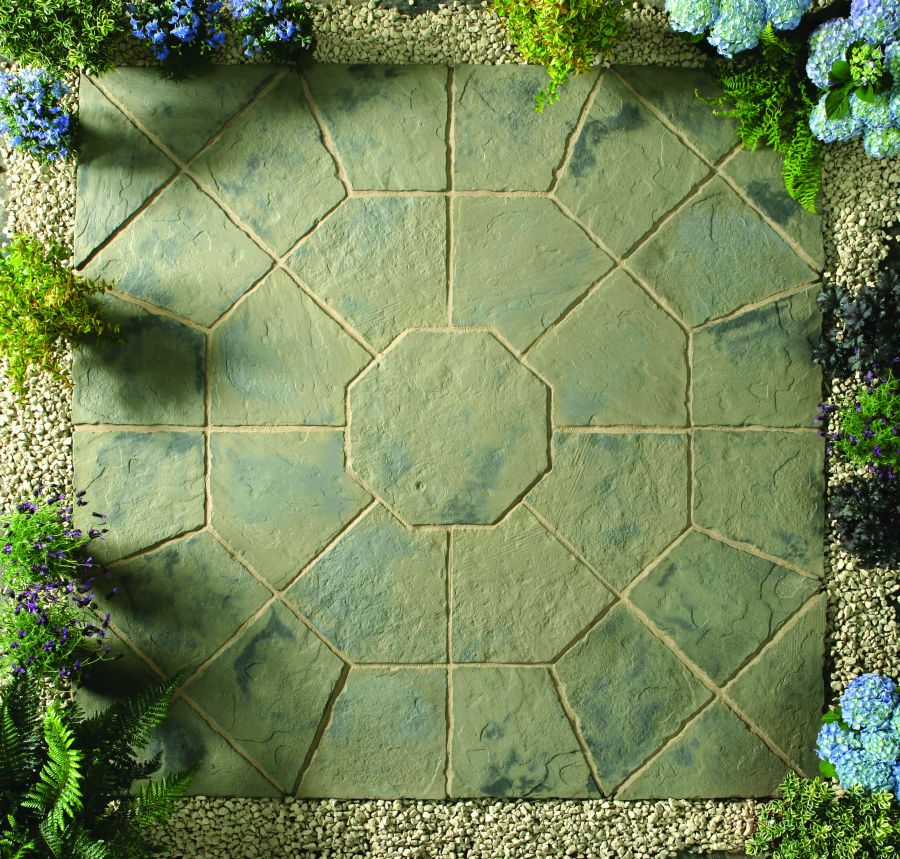 Kelkay Stone Circle Patio Kit Minster Paving 1.8m Rustic Sage Drainage Superstore