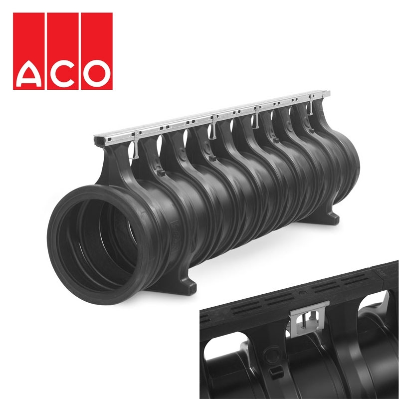 ACO Qmax 350 Slot Channel with QGuard Iron Edge Rail 2m Drainage