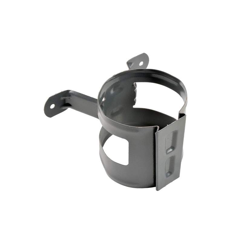 Dark Charcoal Steel Downspout Brackets For Round Downspout - Copper Gutter Supply Company