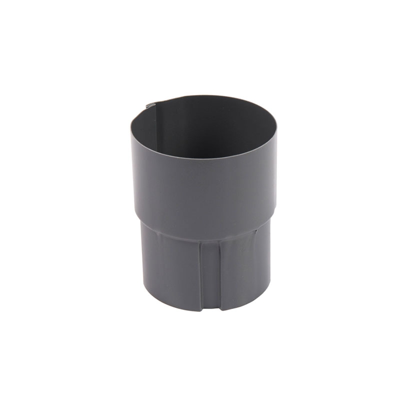 Steel Round Rainwater Downpipe Connector 75mm Grey Cyclone Drainage Superstore