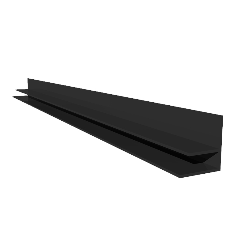 uPVC 'F' Trim (Soffit Board Wall Trim) 5m Black Drainage Superstore