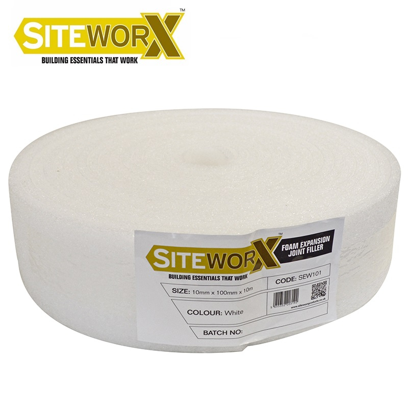 SITEWORX Foam Expansion Joint Filler White 10mm x 100mm x 10m Drainage Superstore®