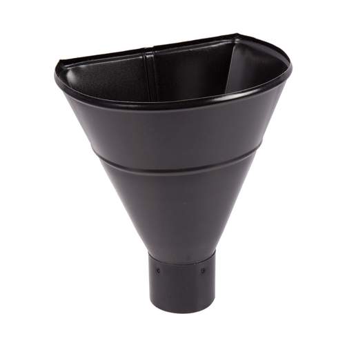 Steel Round Rainwater Hopper Circular Head 100mm Black Cyclone