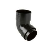 Plastic Guttering Round Style Downpipe 112.5 Degree Bend 68mm - Black