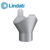Lindab Half Round Gutter Outlet 125mm Painted Silver Metallic