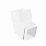 Plastic Guttering Square Downpipe 112.5 Dg Offset Bend - Arctic White
