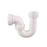 Plumbing Waste Pipe Trap P Shaped Outlet Trap 38mm Seal - 32mm