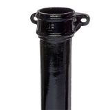 Cast Iron Round Downpipe With Ears 75mm x 1.8m Length - Black Finish