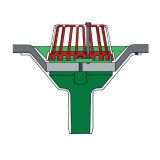 Roof Rainwater Outlet Vertical Spigot 50mm Aluminium - Dome Grate